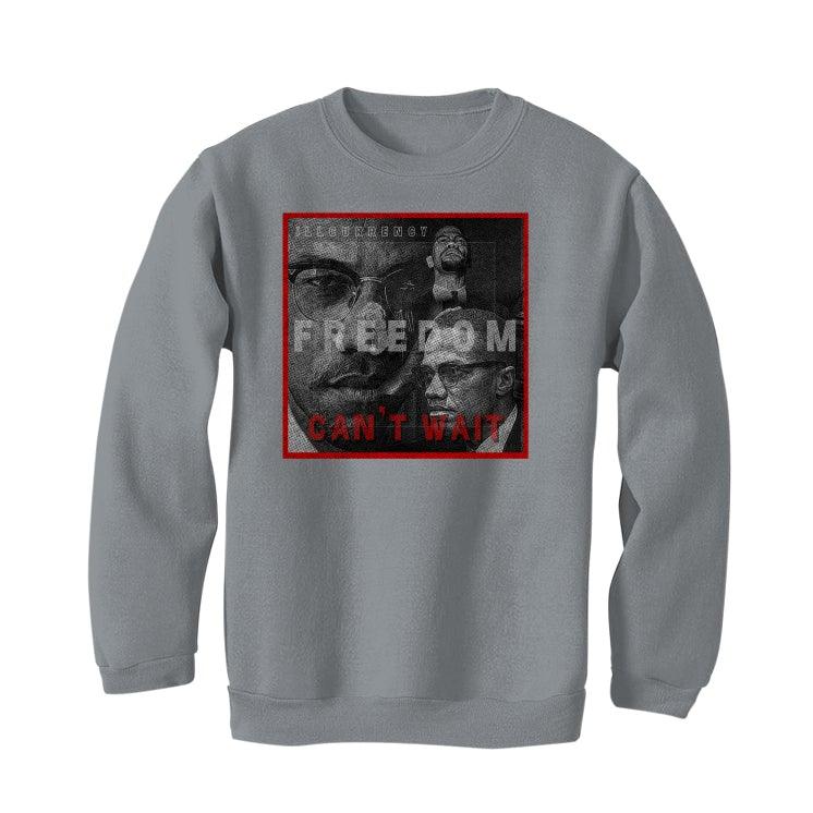 Air Jordan 1 Low “Gym Red/GREY” Grey T-Shirt (FREEDOM CAN'T WAIT) - Image 3