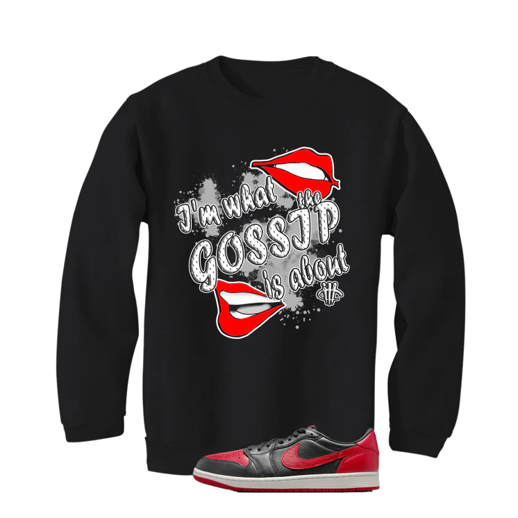Air Jordan 1 Low OG Banned Matching T-Shirt, Sweatshirts & Hoodies Black T-Shirt (Gossip)| illcurrency - Image 4