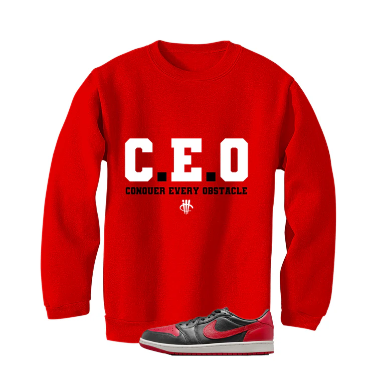 Air Jordan 1 Low OG Banned Matching T-Shirt, Sweatshirts & Hoodies Red T-Shirt (Ceo)| illcurrency - Image 4