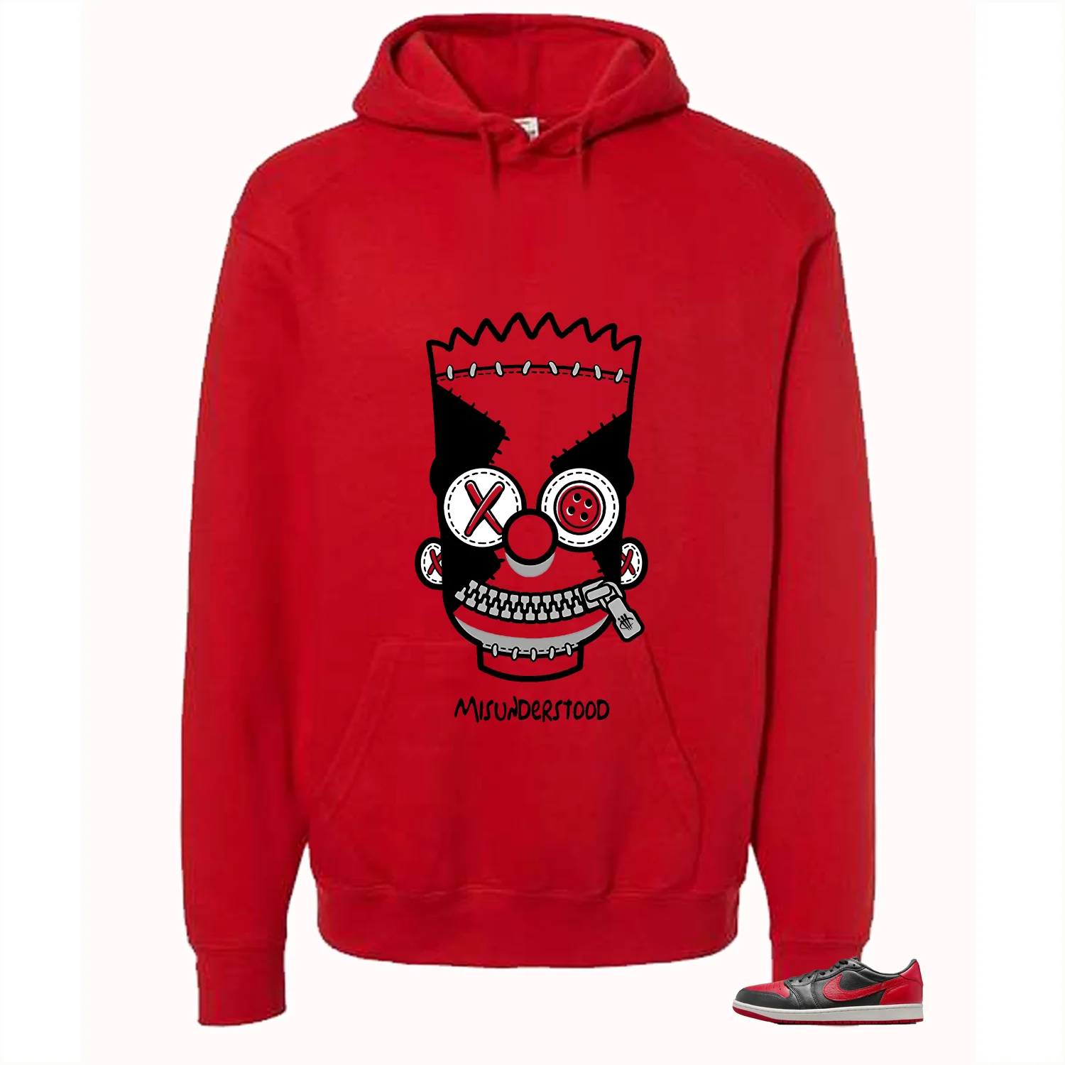 Air Jordan 1 Low OG Banned Matching T-Shirt, Sweatshirts & Hoodies Red T-Shirt (Misunderstood)| illcurrency - Image 3