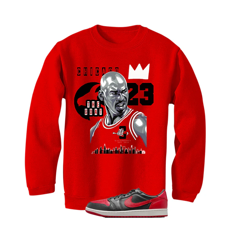 Air Jordan 1 Low OG Banned Matching T-Shirt, Sweatshirts & Hoodies Red T-Shirt (The Goat)| illcurrency - Image 4