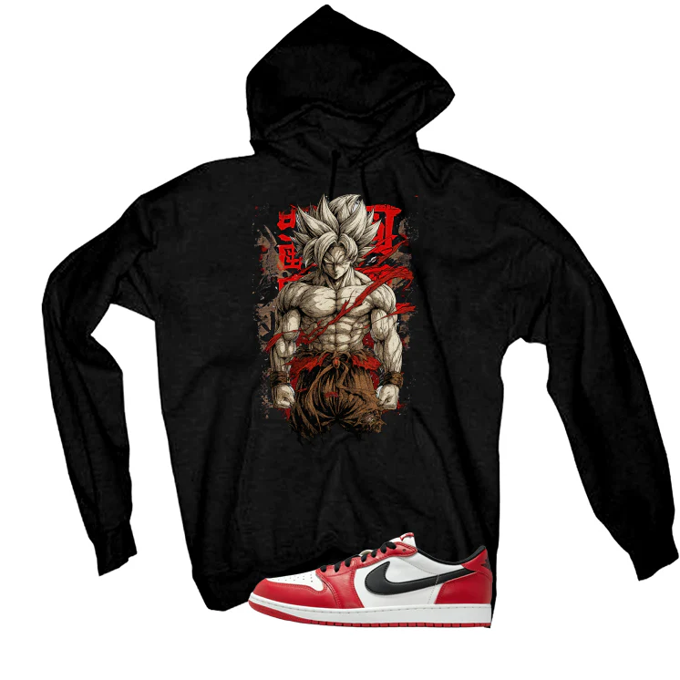 Air Jordan 1 Low OG Chicago Matching T-Shirt, Sweatshirts & Hoodies Black T-Shirt (Goku)| illcurrency - Image 3