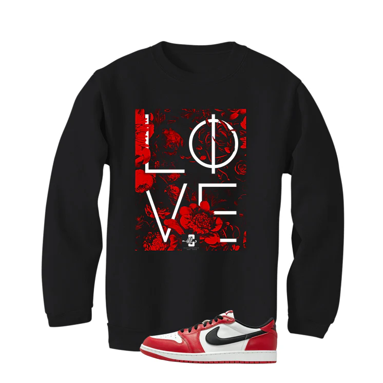 Air Jordan 1 Low OG Chicago Matching T-Shirt, Sweatshirts & Hoodies Black T-Shirt (Love)| illcurrency - Image 4