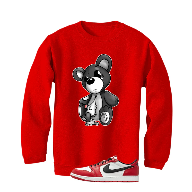 Air Jordan 1 Low OG Chicago Matching T-Shirt, Sweatshirts & Hoodies Red T-Shirt (Big Teddy)| illcurrency - Image 4