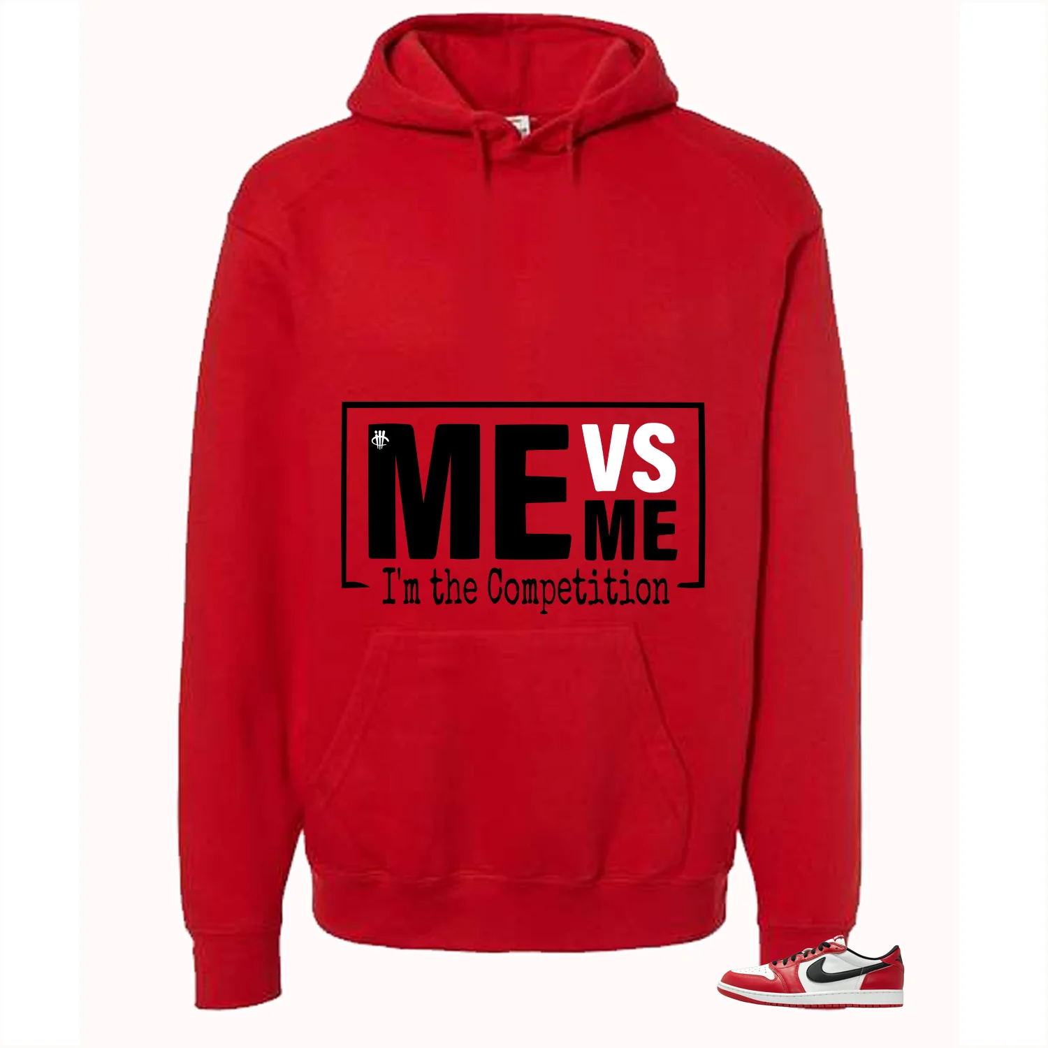 Air Jordan 1 Low OG Chicago Matching T-Shirt, Sweatshirts & Hoodies Red T-Shirt (Me Vs Me)| illcurrency - Image 3