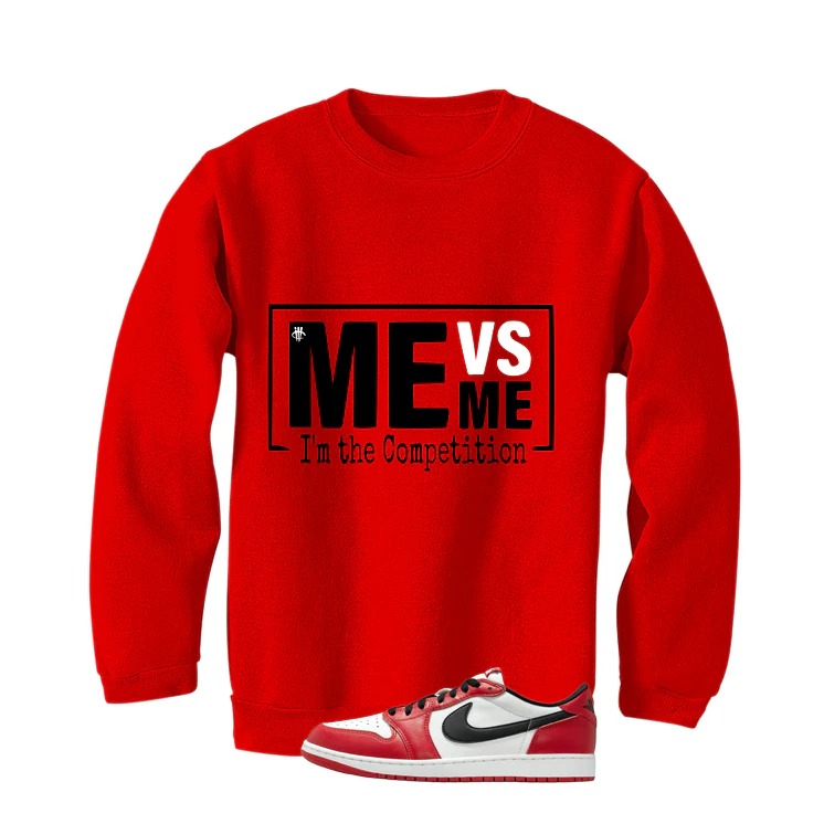 Air Jordan 1 Low OG Chicago Matching T-Shirt, Sweatshirts & Hoodies Red T-Shirt (Me Vs Me)| illcurrency - Image 4