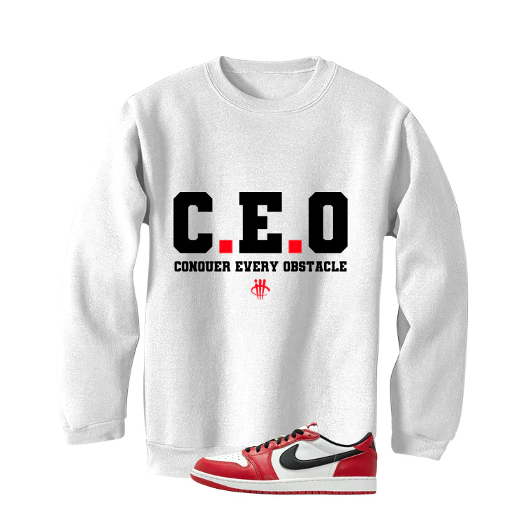 Air Jordan 1 Low OG Chicago Matching T-Shirt, Sweatshirts & Hoodies White T-Shirt (Ceo)| illcurrency - Image 4
