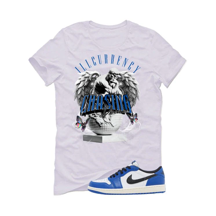 Air Jordan 1 Low OG Game Royal White T-Shirt (Chasing Dreams)| illcurrency - Image 2