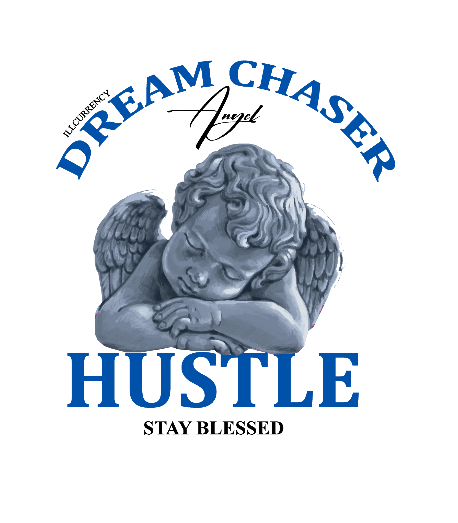 Air Jordan 1 Low OG Game Royal White T-Shirt (Dream Chaser Angel)| illcurrency