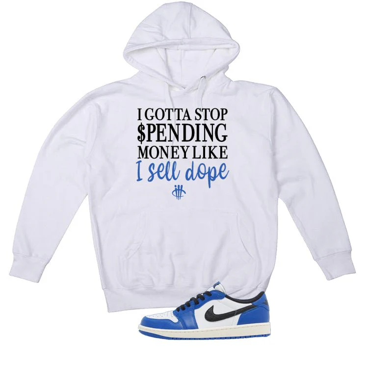 Air Jordan 1 Low OG Game Royal White T-Shirt (Gotta Stop Spending Money)| illcurrency - Image 3