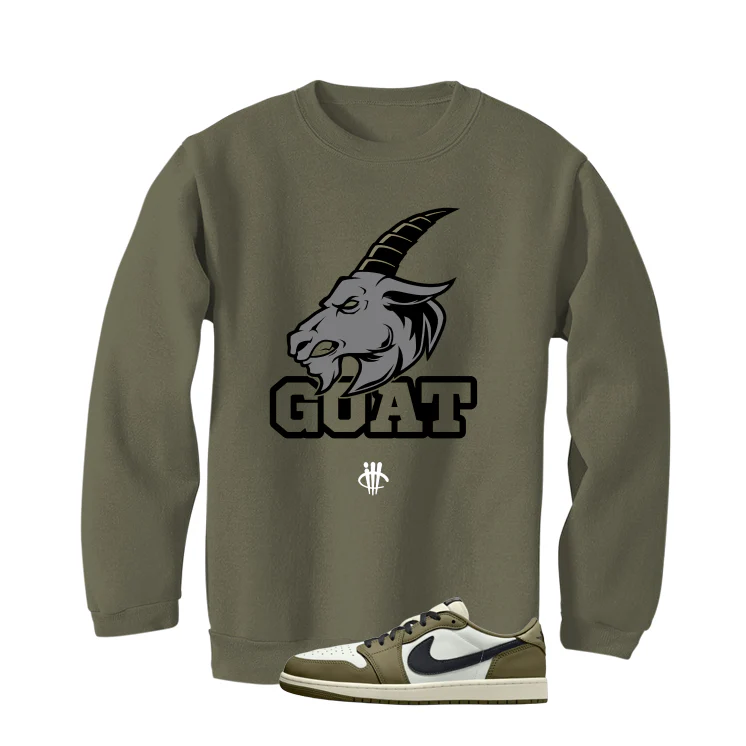 Air Jordan 1 Low OG Medium Olive Matching T-Shirt, Sweatshirts & Hoodies Military Green T-Shirt (Goat)| illcurrency - Image 4