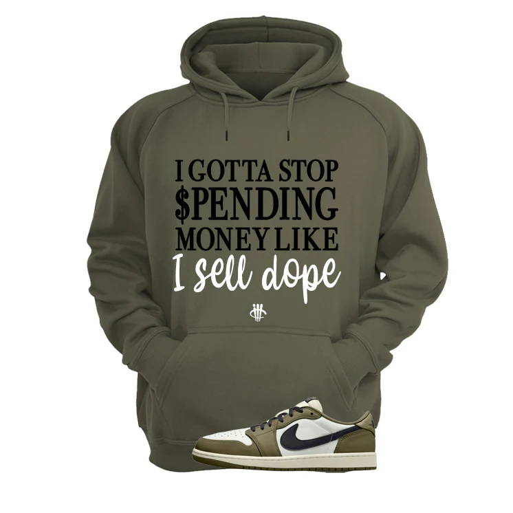 Air Jordan 1 Low OG Medium Olive Matching T-Shirt, Sweatshirts & Hoodies Military Green T-Shirt (Gotta Stop Spending Money)| illcurrency - Image 3