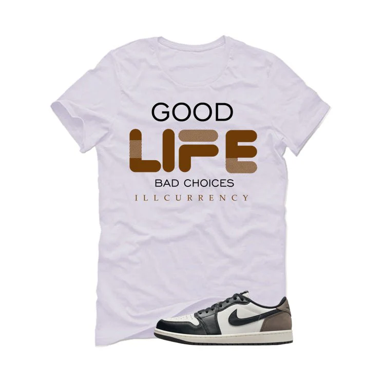 Air Jordan 1 Low OG Mocha White T-Shirt (Bad Choices)| illcurrency - Image 2