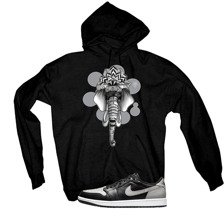 Air Jordan 1 Low OG Shadow Black T-Shirt (Elephant) - Image 3