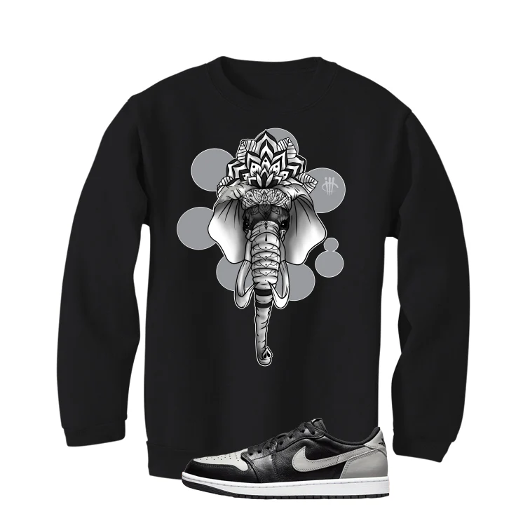 Air Jordan 1 Low OG Shadow Black T-Shirt (Elephant) - Image 4