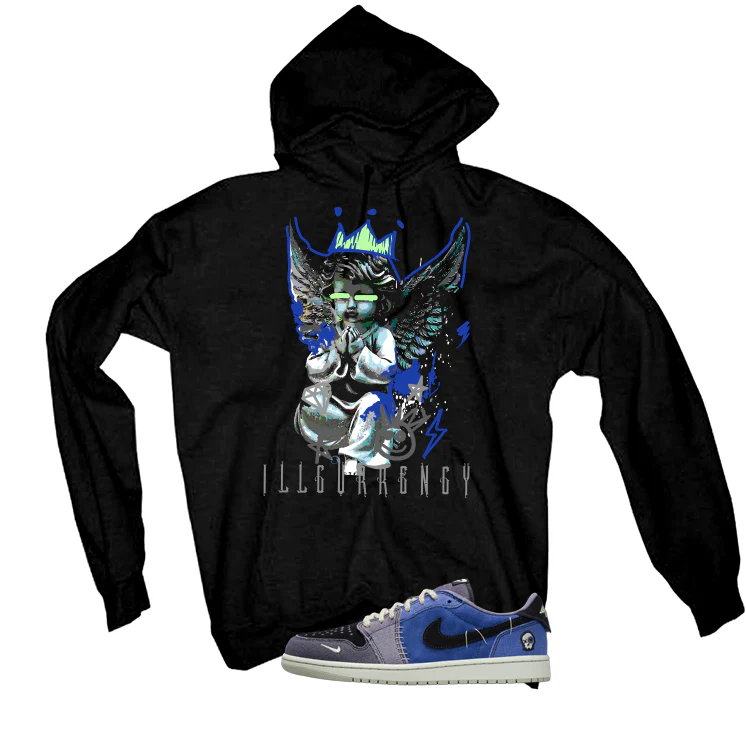Air Jordan 1 Low OG Voodoo Alternate Matching T-Shirt, Sweatshirts & Hoodies Black T-Shirt (Graffiti Angel)| illcurrency - Image 3