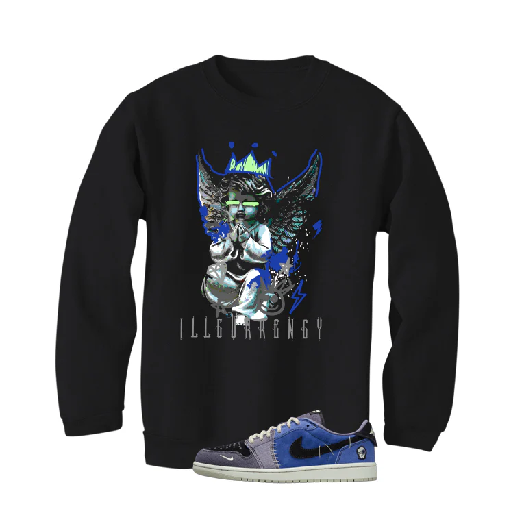 Air Jordan 1 Low OG Voodoo Alternate Matching T-Shirt, Sweatshirts & Hoodies Black T-Shirt (Graffiti Angel)| illcurrency - Image 4