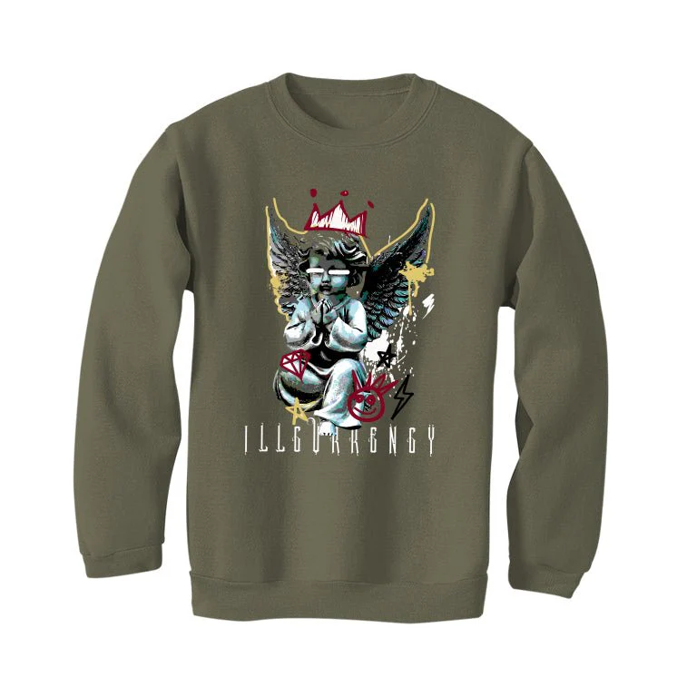 Air Jordan 1 Low OG "Year of the Dragon" | illcurrency Military Green T-Shirt (Graffiti Angel) - Image 4