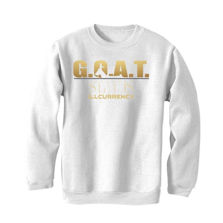 Air Jordan 1 Mid SE “Metallic Gold” 2020 White T-Shirt (GOAT STATUS QUO) - Image 3