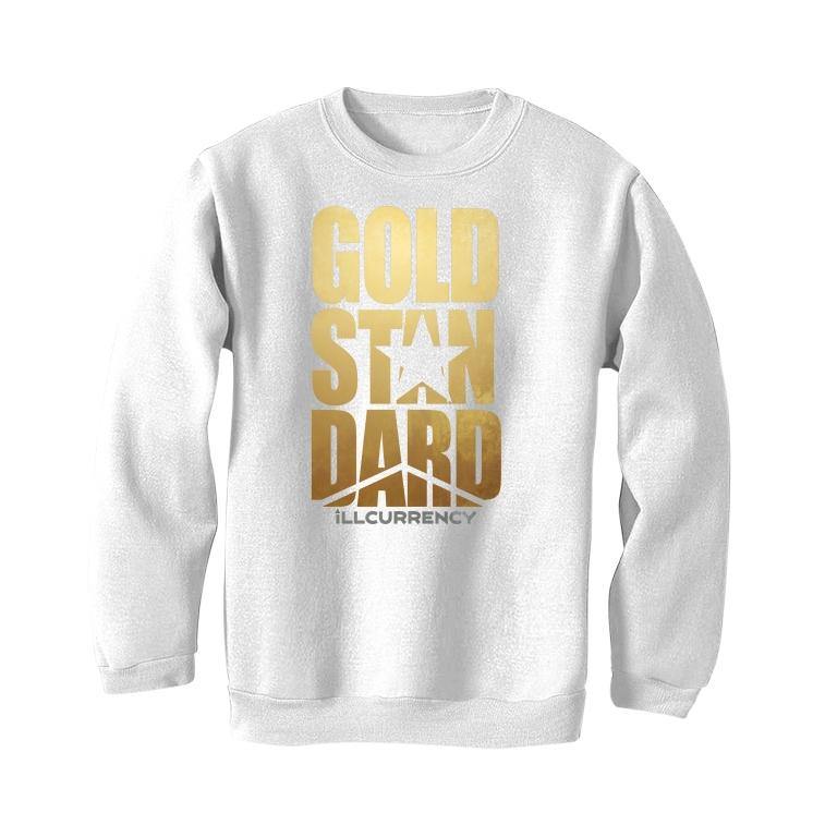 Air Jordan 1 Mid SE “Metallic Gold” 2020 White T-Shirt (GOLD STANDARD) - Image 3