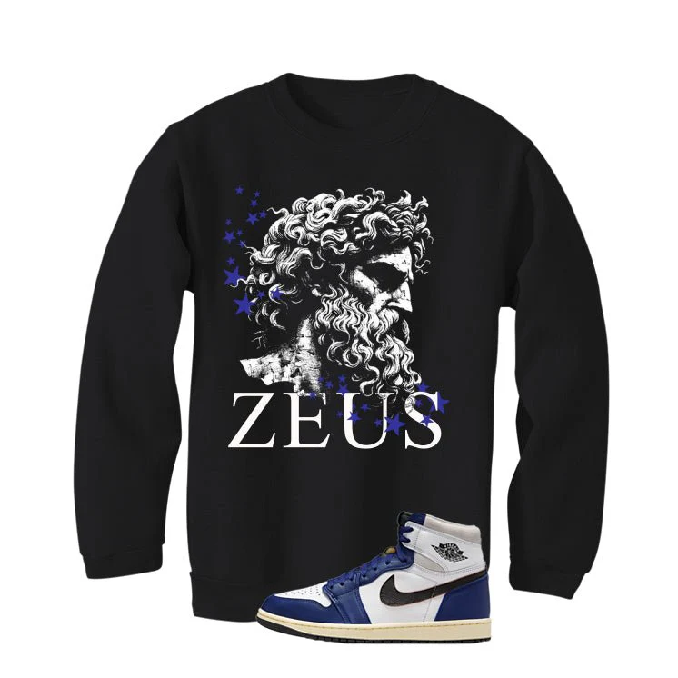 Air Jordan 1 Rare Air Deep Royal Blue Black T-Shirt (Zeus)| illcurrency - Image 4
