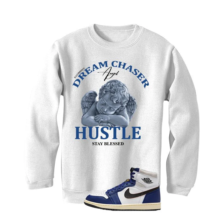 Air Jordan 1 Rare Air Deep Royal Blue White T-Shirt (Dream Chaser Angel)| illcurrency - Image 4