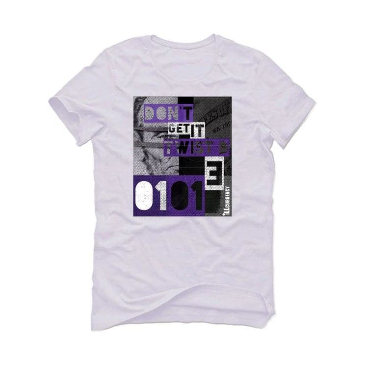 Air Jordan 1 Retro High OG “Court Purple” 2021 White T-Shirt (DON'T GET IT TWISTED) - Image 2