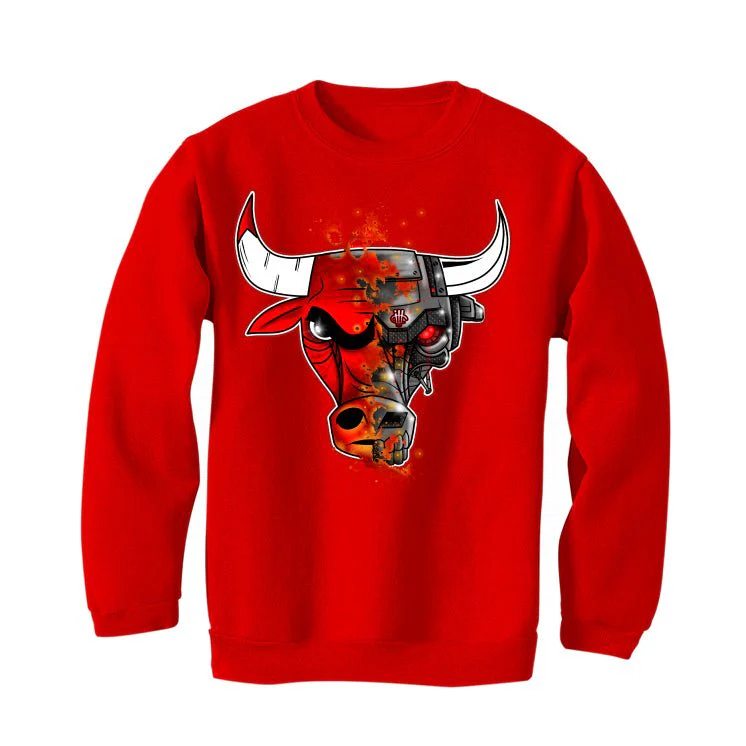 Air Jordan 1 Satin Bred Red BULLS Shirt - Image 4