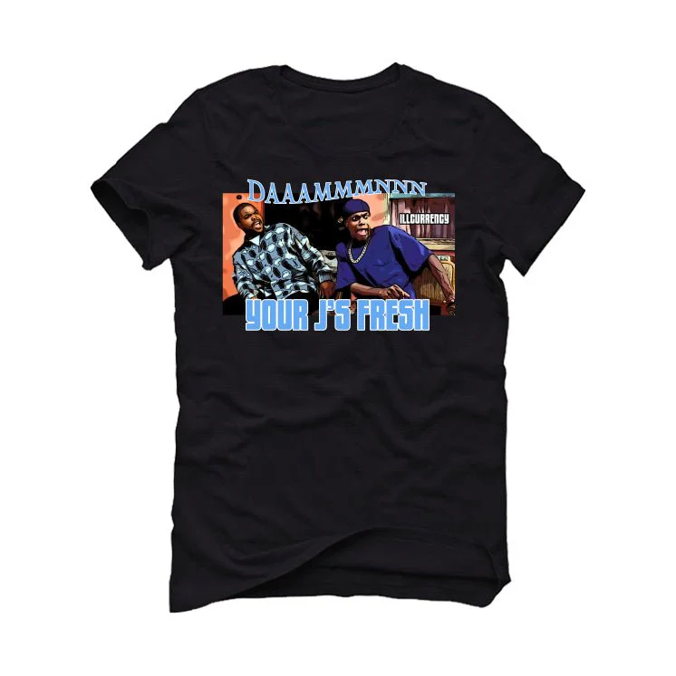 Air Jordan 1 "UNC Toe" - Black T-Shirt (Damn) - Image 2