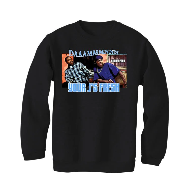 Air Jordan 1 "UNC Toe" - Black T-Shirt (Damn) - Image 4