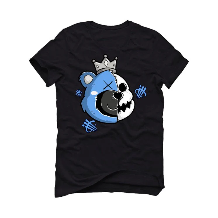Air Jordan 1 "UNC Toe" | illcurrency Black T-Shirt (HALF KING BEAR) - Image 2