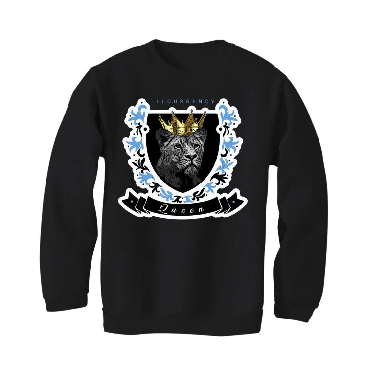 Air Jordan 1 "UNC Toe" | illcurrency Black T-Shirt (Queen) - Image 4