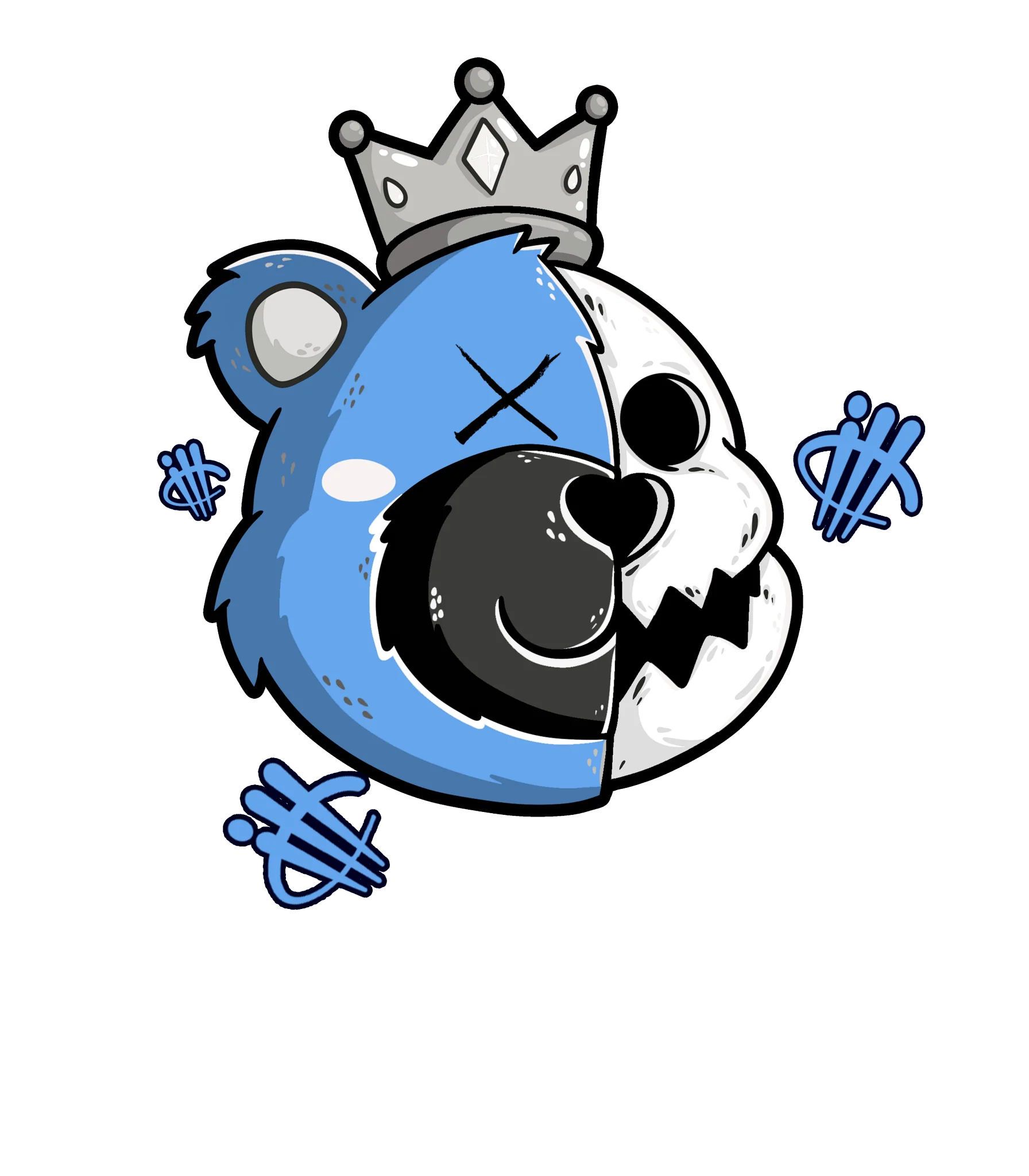 Air Jordan 1 "UNC Toe" | illcurrency White T-Shirt (HALF KING BEAR)