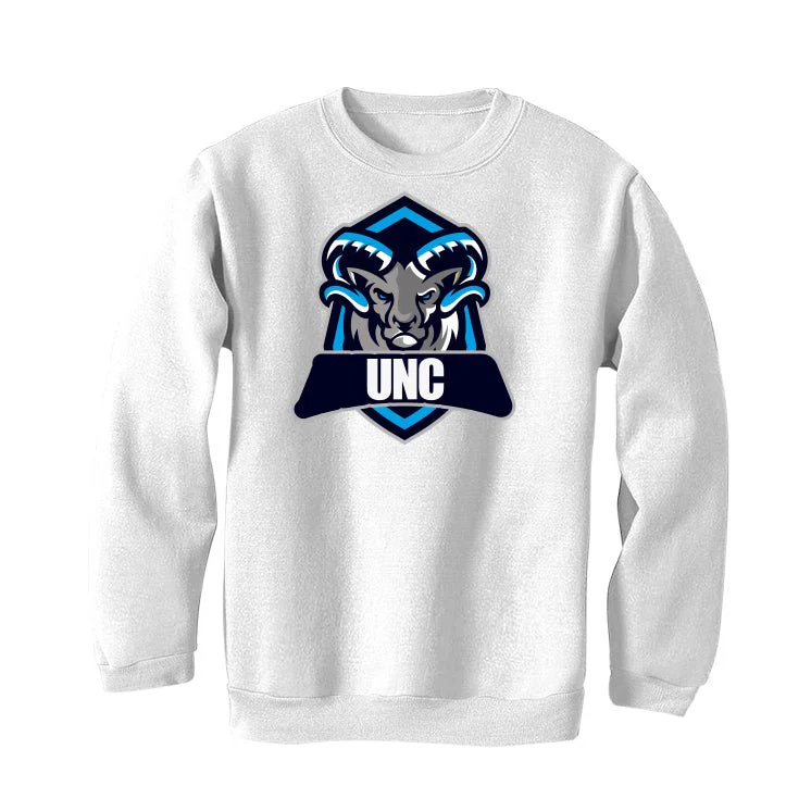 Air Jordan 1 "UNC Toe" | illcurrency White T-Shirt (RAMMED HEAD) - Image 4