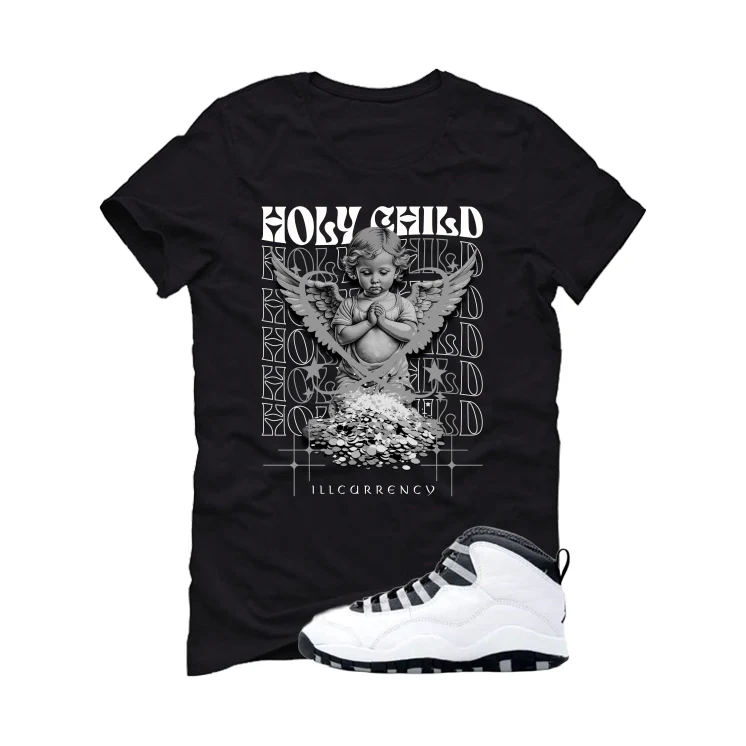 Air Jordan 10 OG Steel Black T-Shirt (Holy Child)| illcurrency - Image 2