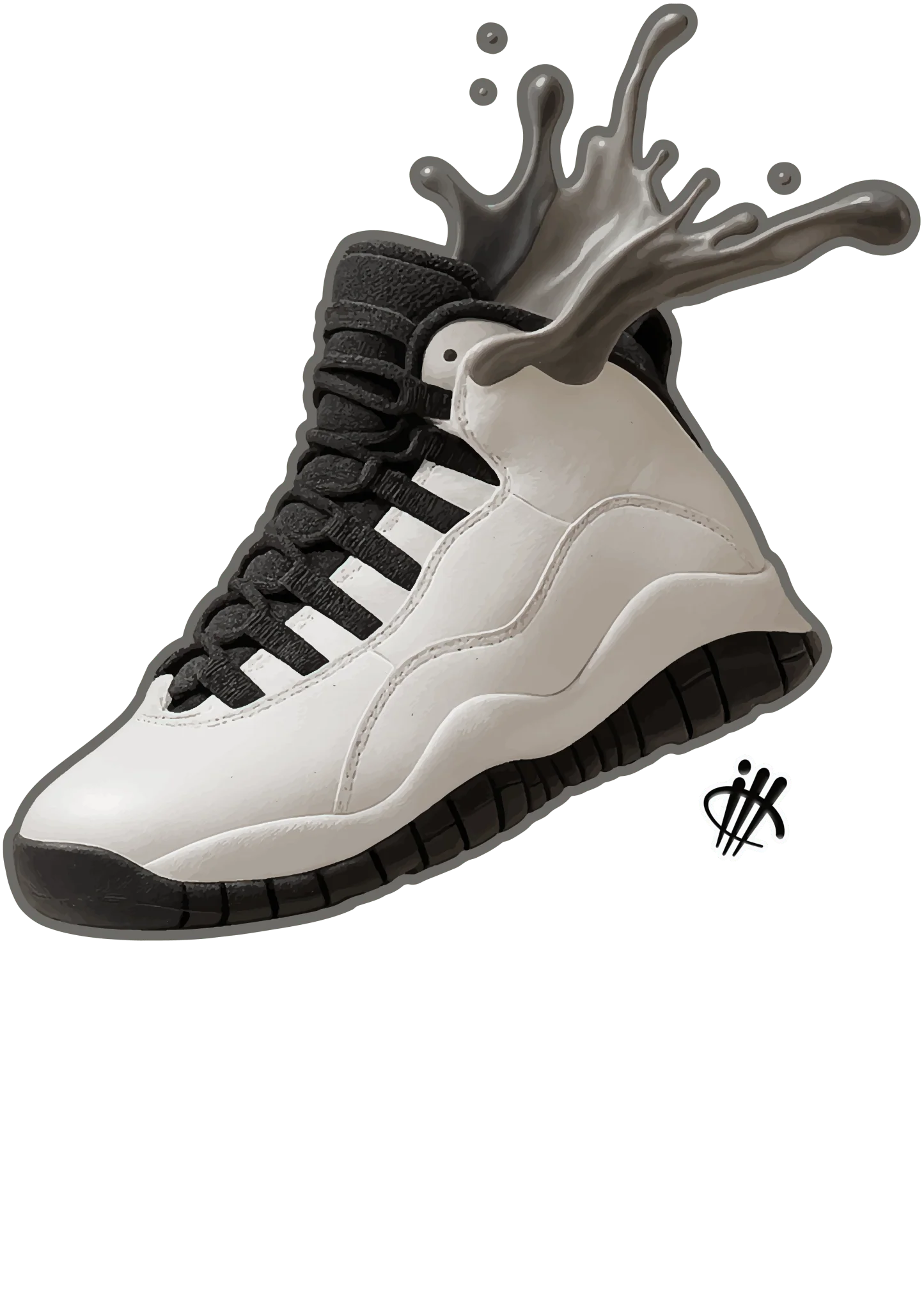Air Jordan 10 OG Steel Black T-Shirt (Splash Shoe)| illcurrency