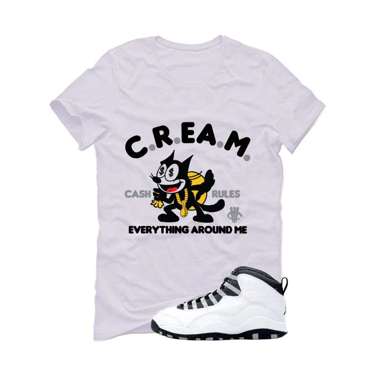 Air Jordan 10 OG Steel White T-Shirt (Cream)| illcurrency - Image 2