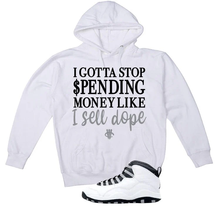 Air Jordan 10 OG Steel White T-Shirt (Gotta Stop Spending Money)| illcurrency - Image 3