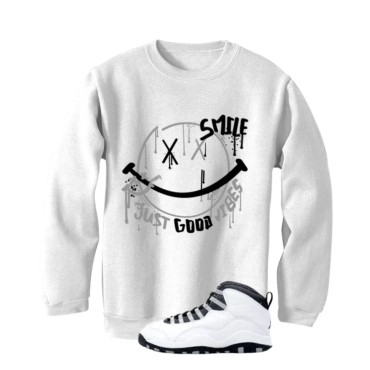 Air Jordan 10 OG Steel White T-Shirt (Smile)| illcurrency - Image 4