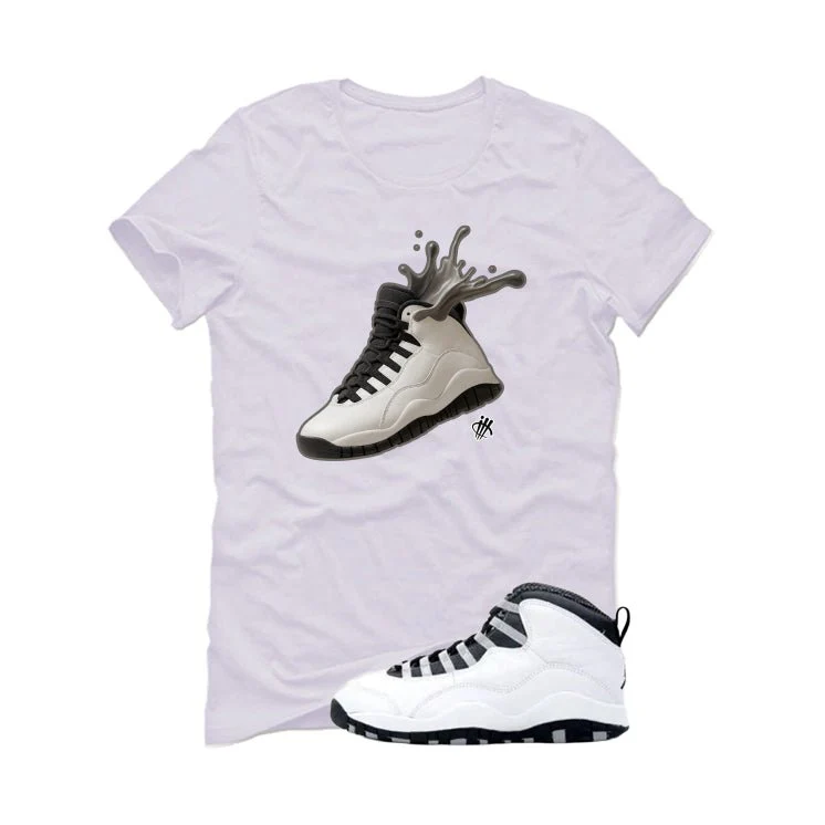Air Jordan 10 OG Steel White T-Shirt (Splash Shoe)| illcurrency - Image 2