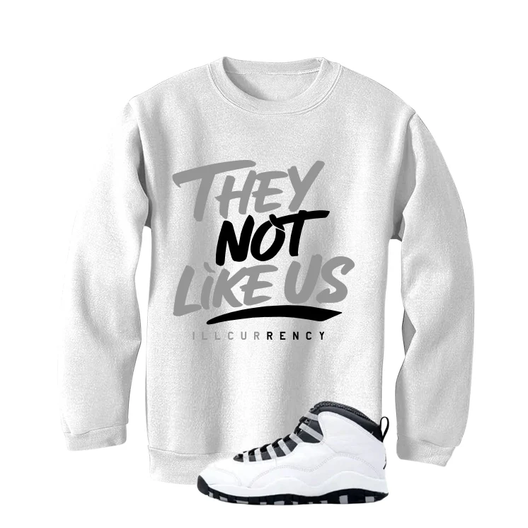 Air Jordan 10 OG Steel White T-Shirt (They not like us)| illcurrency - Image 4