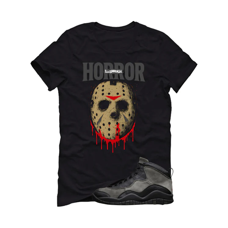 Air Jordan 10 Shadow Matching T-Shirt, Sweatshirts & Hoodies Black T-Shirt (Jason Horror)| illcurrency - Image 2