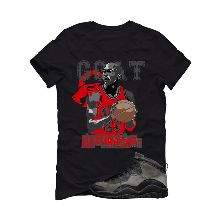 Air Jordan 10 Shadow Matching T-Shirt, Sweatshirts & Hoodies Black T-Shirt (MJ GOAT)| illcurrency - Image 2