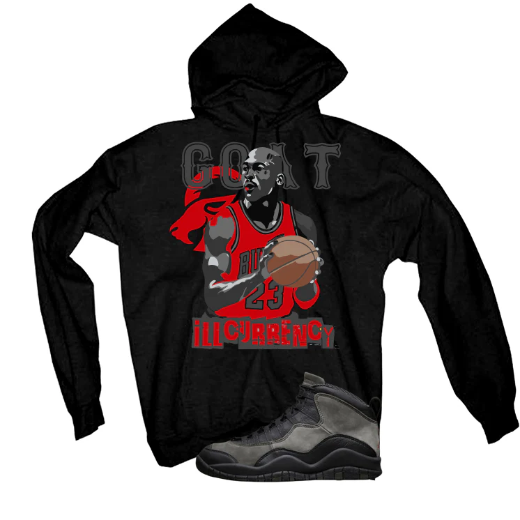 Air Jordan 10 Shadow Matching T-Shirt, Sweatshirts & Hoodies Black T-Shirt (MJ GOAT)| illcurrency - Image 3