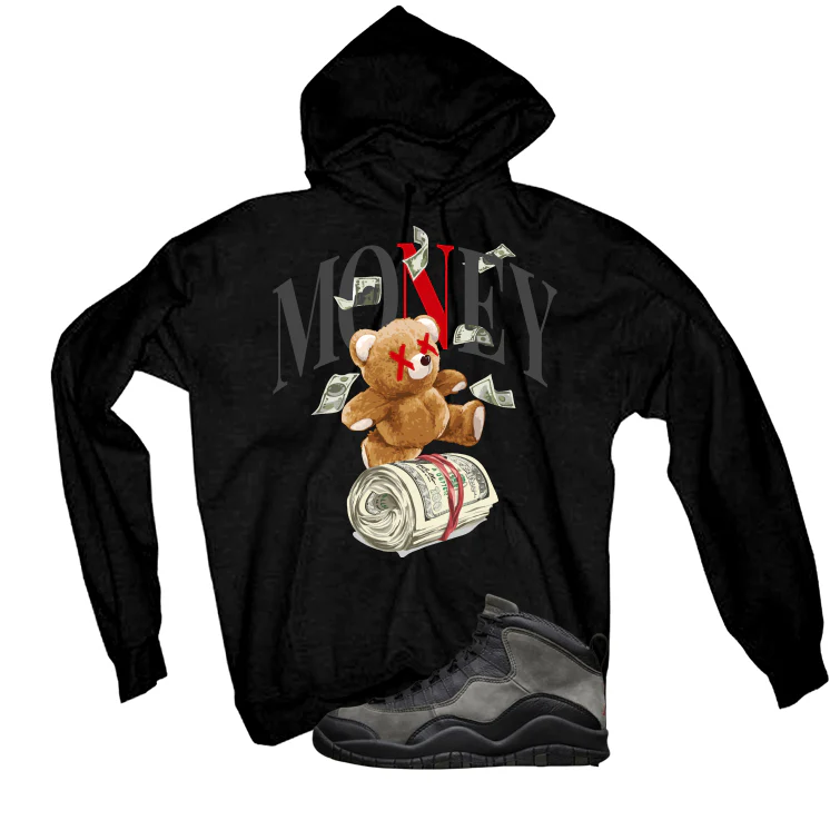 Air Jordan 10 Shadow Matching T-Shirt, Sweatshirts & Hoodies Black T-Shirt (Money Bear)| illcurrency - Image 3