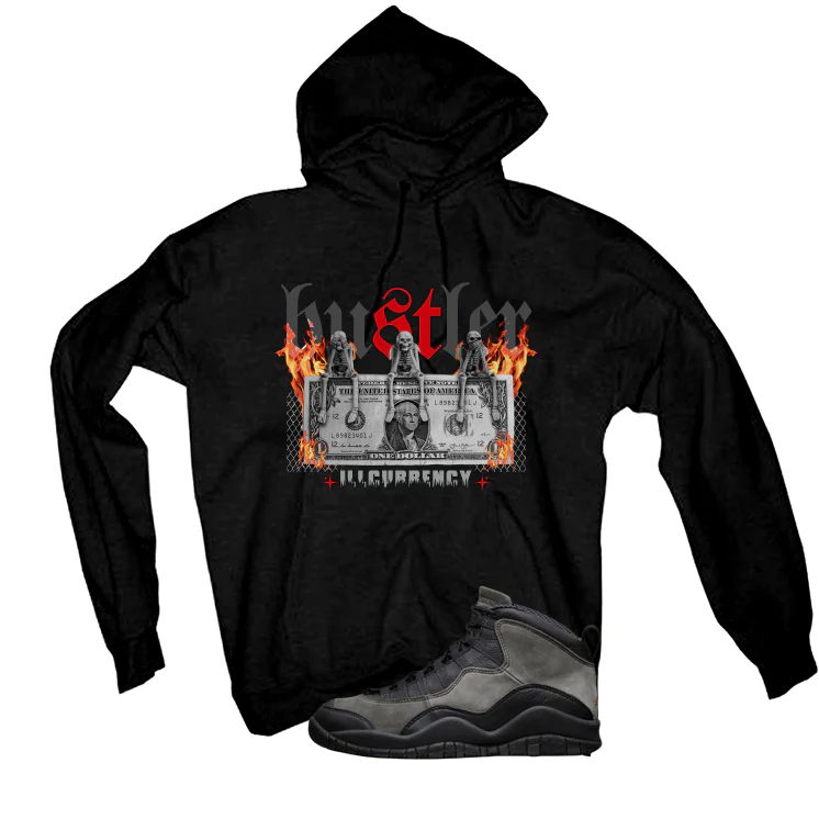 Air Jordan 10 Shadow Matching T-Shirt, Sweatshirts & Hoodies Black T-Shirt (See No Evil Hustler)| illcurrency - Image 3