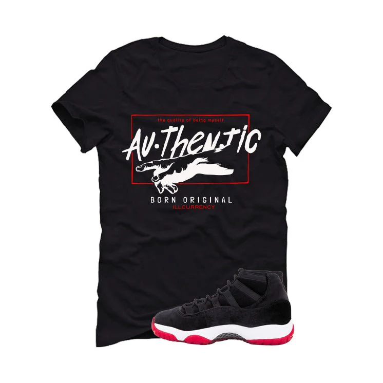 Air Jordan 11 Bred Velvet Black T-Shirt (Authentic)| illcurrency - Image 2