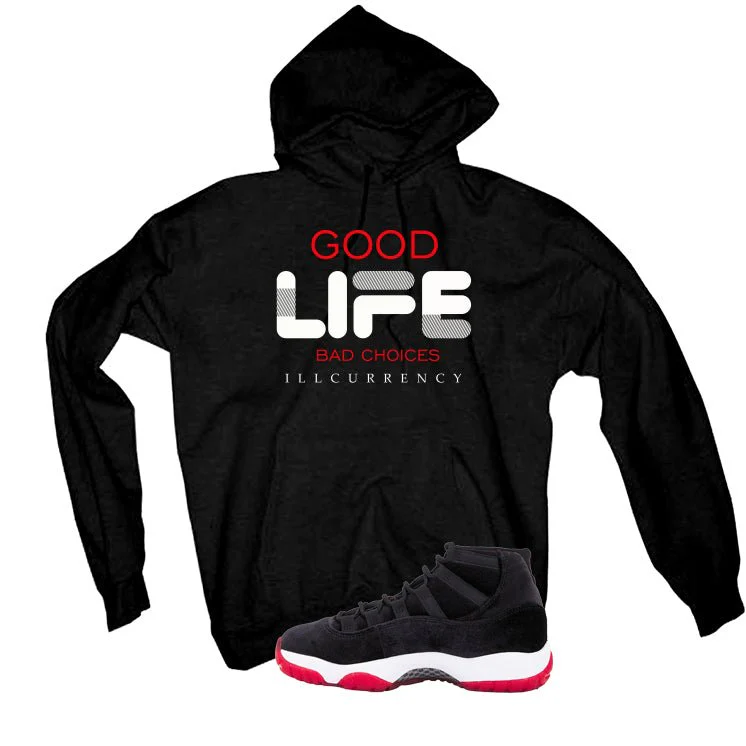 Air Jordan 11 Bred Velvet Black T-Shirt (Bad Choices)| illcurrency - Image 3