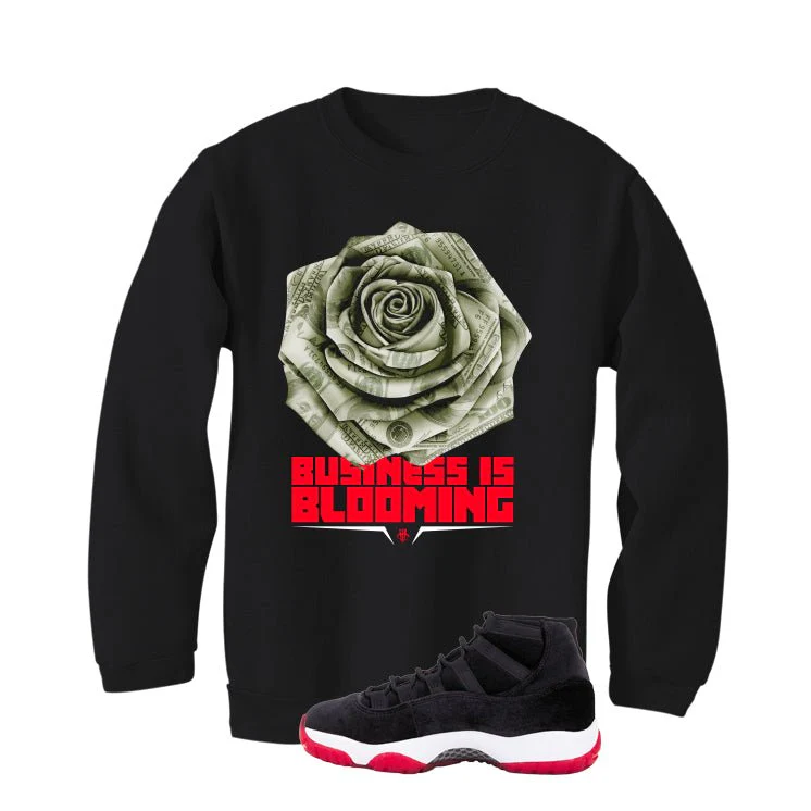 Air Jordan 11 Bred Velvet Black T-Shirt (Business is Blooming)| illcurrency - Image 4