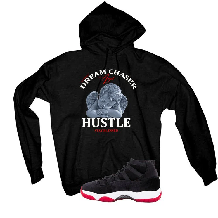 Air Jordan 11 Bred Velvet Black T-Shirt (Dream Chaser Angel)| illcurrency - Image 3